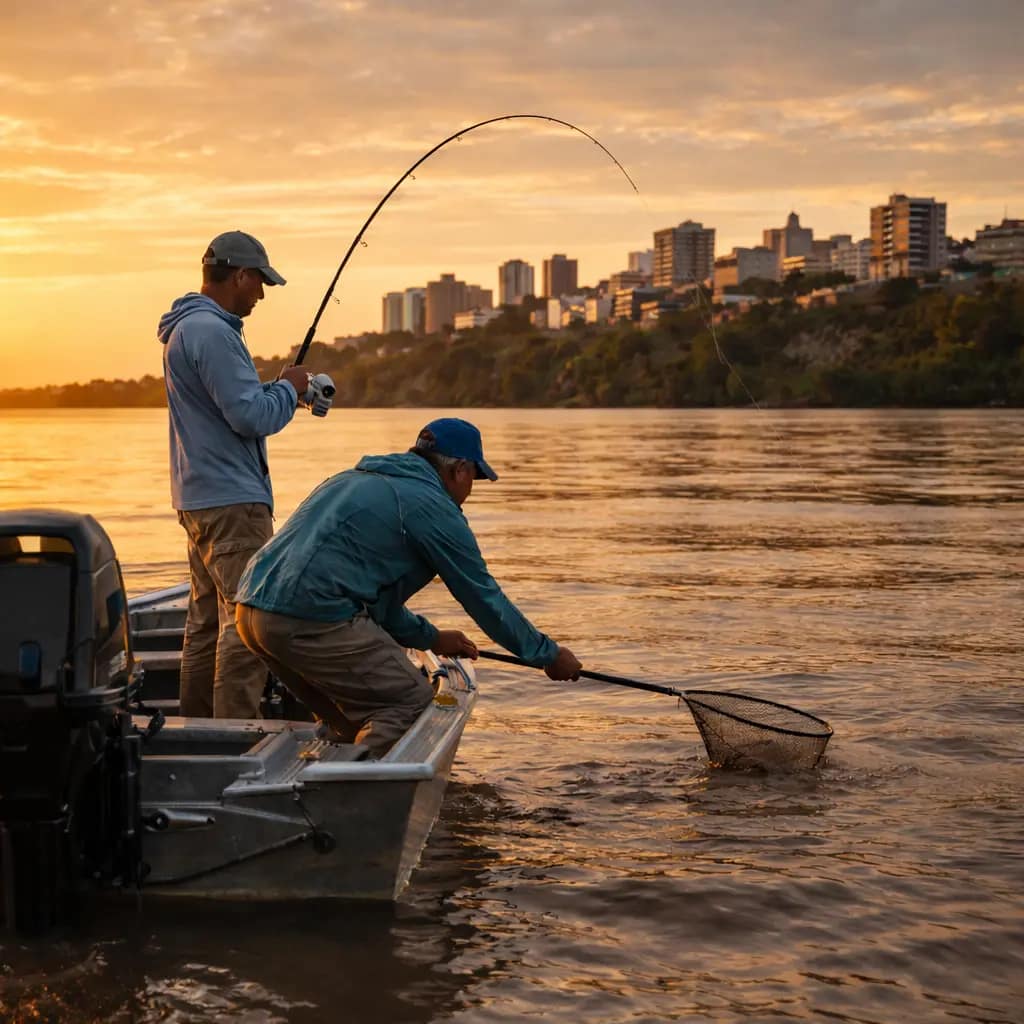 Pesca deportiva en Río Paraná. Paraná, Entre Rios, Argentina Pesca deportiva en Río Paraná. Paraná, Entre Rios, Argentina