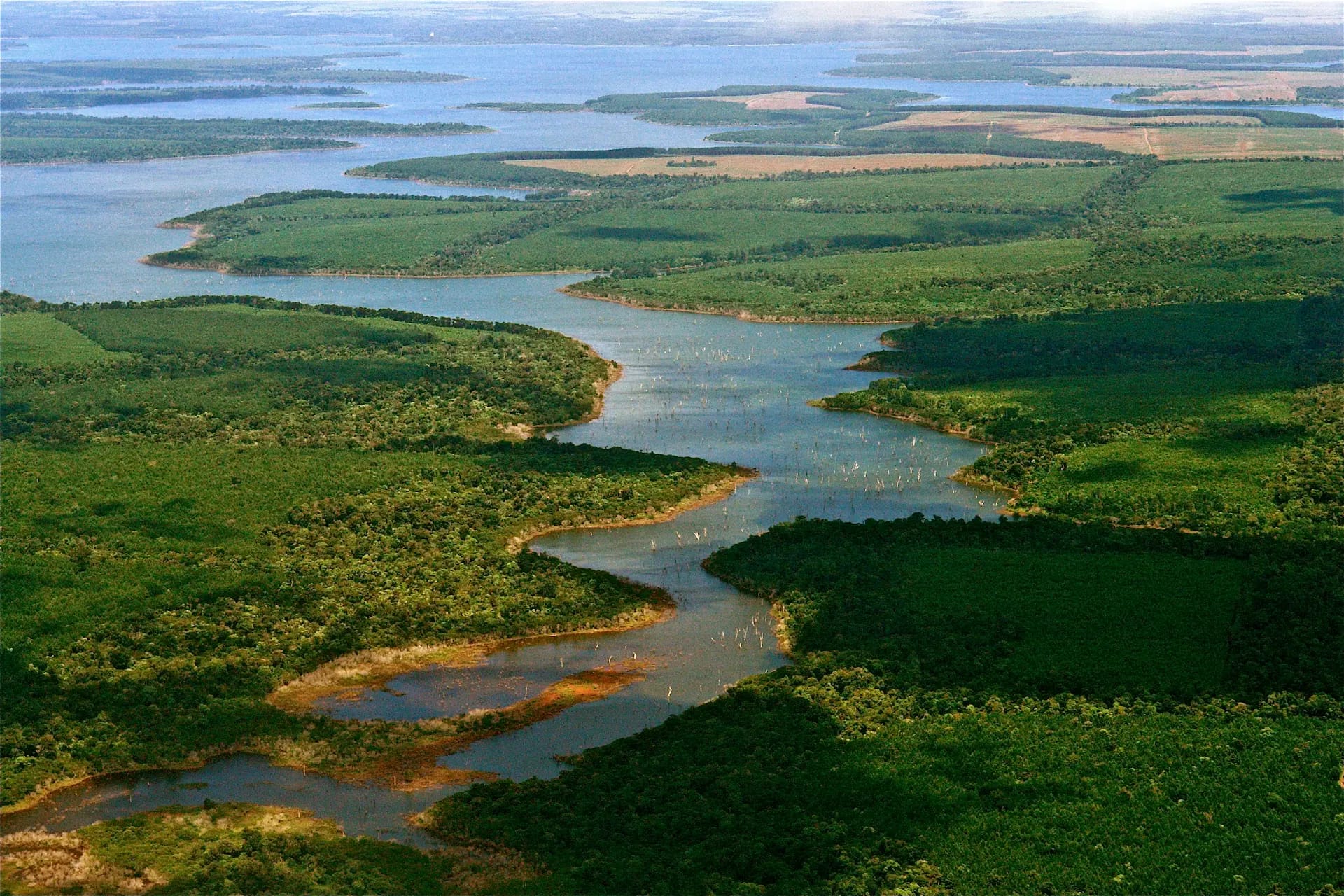 Vista aérea de los Esteros del Iberá. Foto de Evelyn Proimos, CC BY 2.0, via Wikimedia Commons.